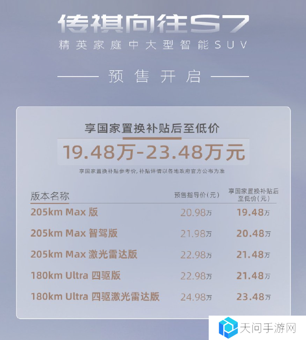 广汽传祺向往 S7 混动 SUV 将于 3 月 30 日上市，预售指导价 20.98 万元起