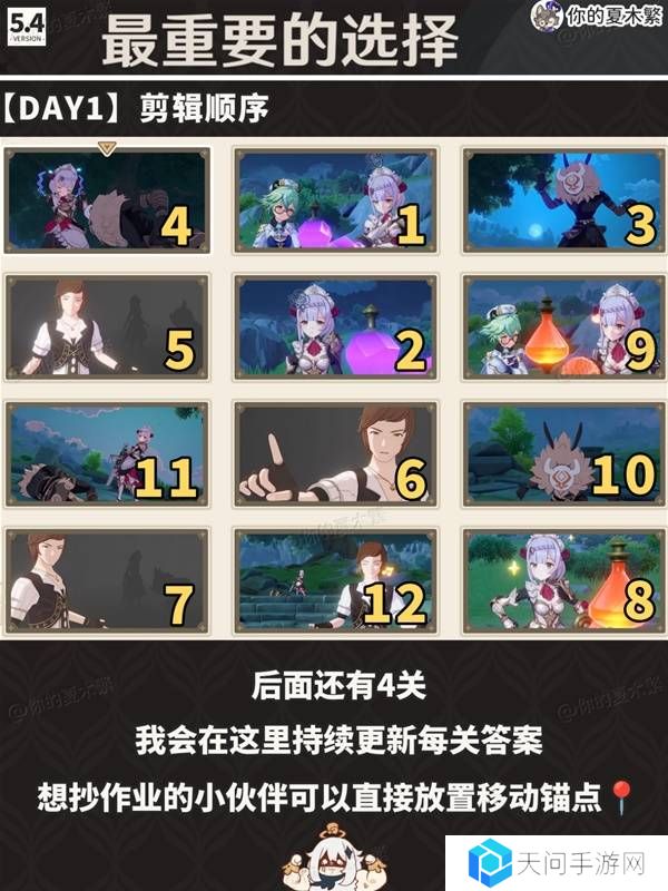 原神剪影辑帧攻略大全 剪影辑帧每一天通关攻略